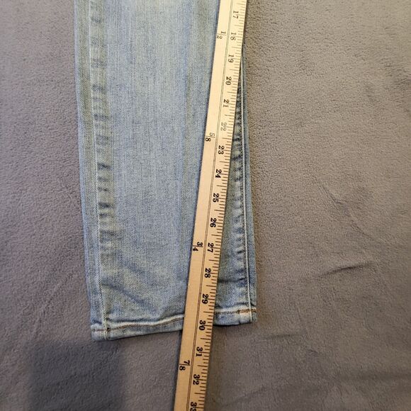 Eddie Bauer Jeans Womens 8 Blue Boyfriend Straight Leg Stretch Denim Distressed - Picture 7 of 11